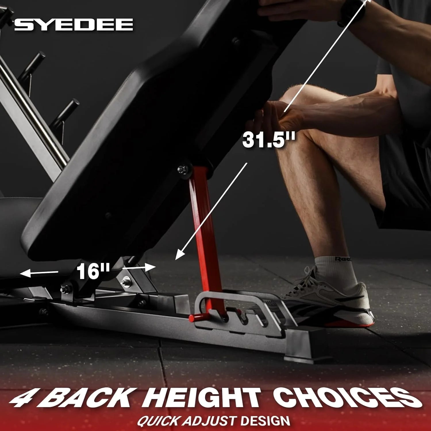Leg Press Machine with Calf Block, 1500LBS Weight Capacity Adjustable Leg Machine K9649