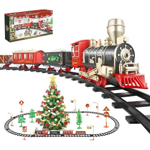 Christmas Train Set with Lights, Sounds, 3 Cars & 10 Tracks U640390