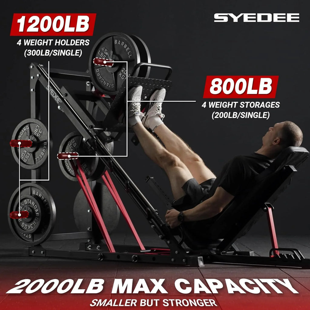 Leg Press Machine with Calf Block, 1500LBS Weight Capacity Adjustable Leg Machine K9649