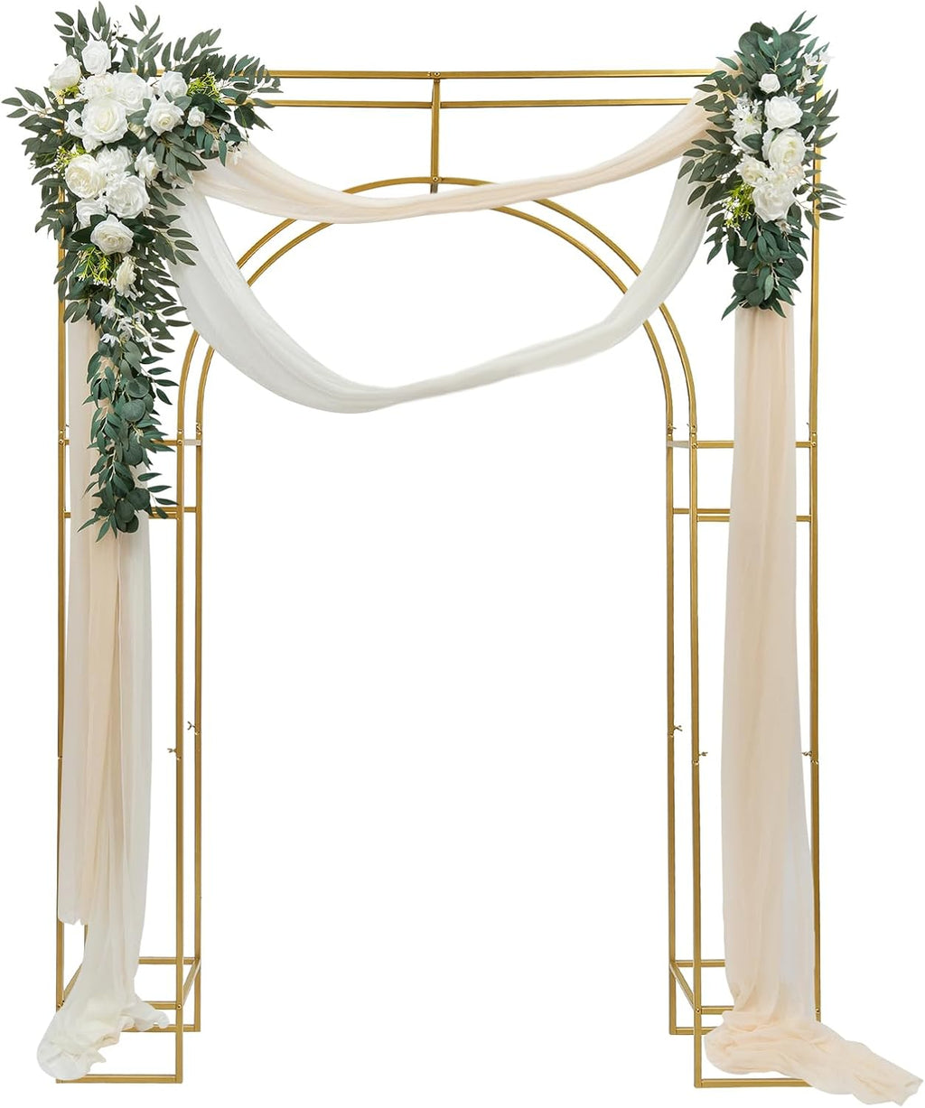 Gold Metal Arch Backdrop Stand, 7.87x5.91 FT F415