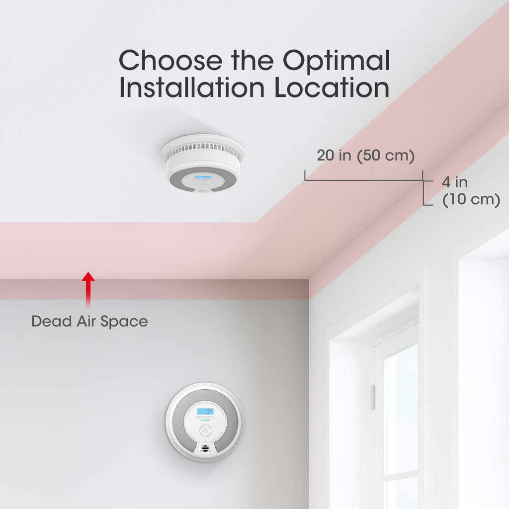10-Year Battery Smoke and Carbon Monoxide Detector Alarm with LCD Display, Dual Sensor, 5-Pack D12331
