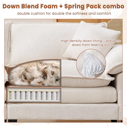 83" Chenille Fabric Loveseat Sofa with Double Cushion and 2 Pillows E4524