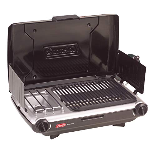 Coleman Tabletop 2-in-1 Camping Grill/Stove, 2-Burner Propane Grill & Stove with Adjustable Burners F83327