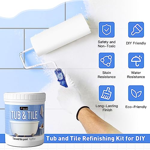 White Semi-Gloss Tub and Tile Refinishing Kit, 25-30sq.ft H1927