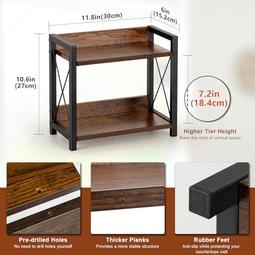Grey 2 Tier Wooden Countertop Shelf T197184
