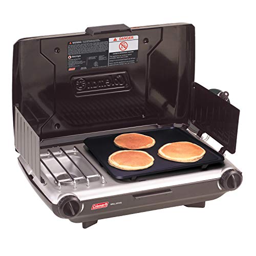 Coleman Tabletop 2-in-1 Camping Grill/Stove, 2-Burner Propane Grill & Stove with Adjustable Burners F83327