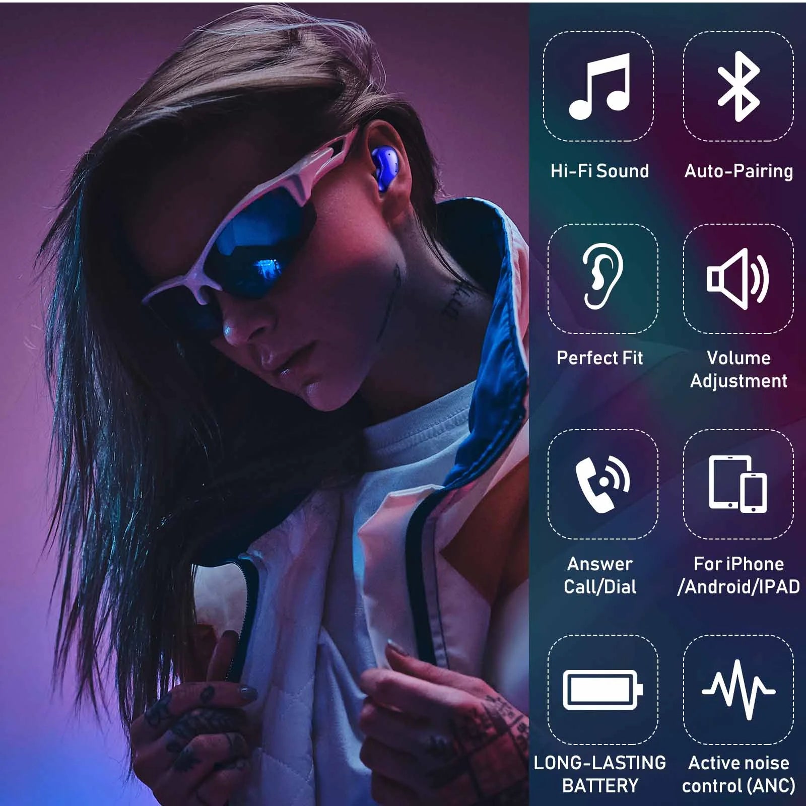 Wireless Earbuds with Microphone - BLUE K3306