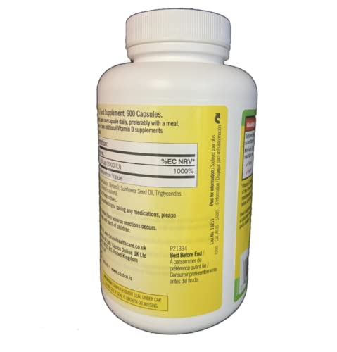 Vitamin D3 600 Softgels (Pack of 2) Y537