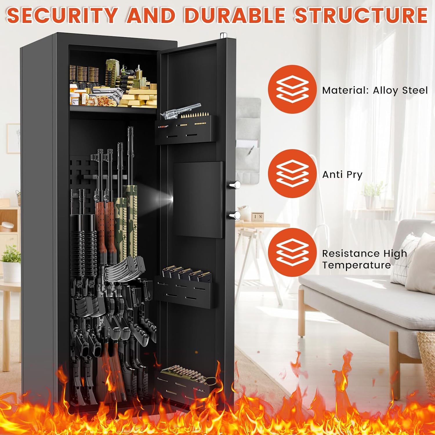 Fireproof Gun Safe with Combination & Spare Keys F11563