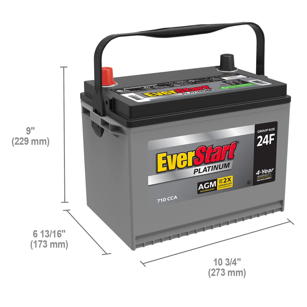 Platinum AGM Automotive Battery, Group Size 24F 12 Volt, 750 CCA Y113567