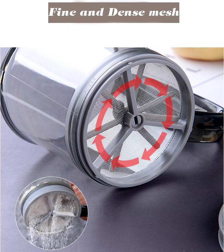 3 Cup Capacity Fine Mesh Gray Flour Sifter E67804