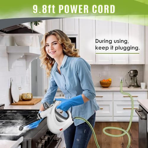 Pressurized Handheld Multi-Surface Natural Steam Cleaner with 12 pcs Accessories D7611