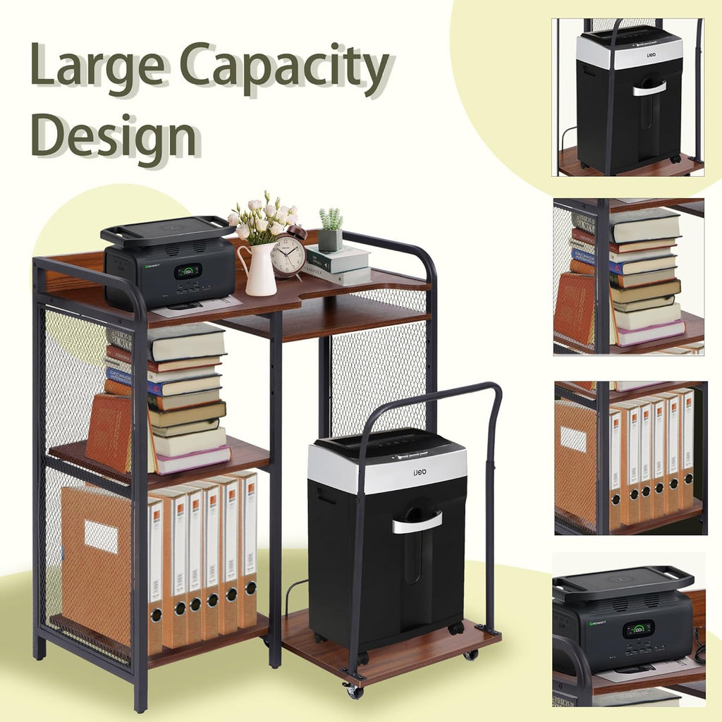 Printer Stand with Storage, 3 Tier Printer Table with Adjustable Storage Rack H280017