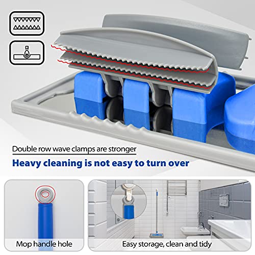 Sky Blue Microfiber Flat Mop with 5 Reusable Washable Pads M5137