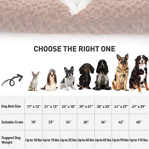 Washable Plush Dog Crate Bed, 35" x 23", Gray B68541