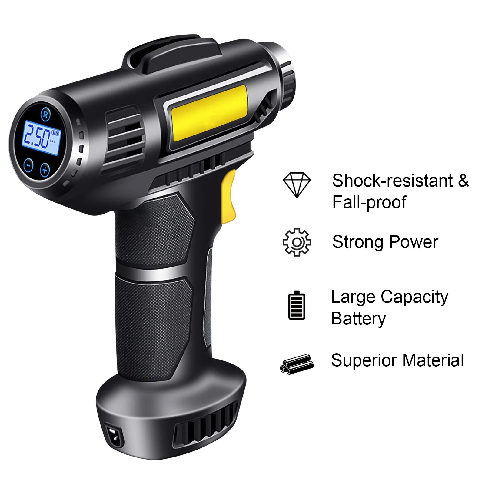 4000mAh Cordless Rechargeable Tire Inflator Air Compressor with Digital Display R407