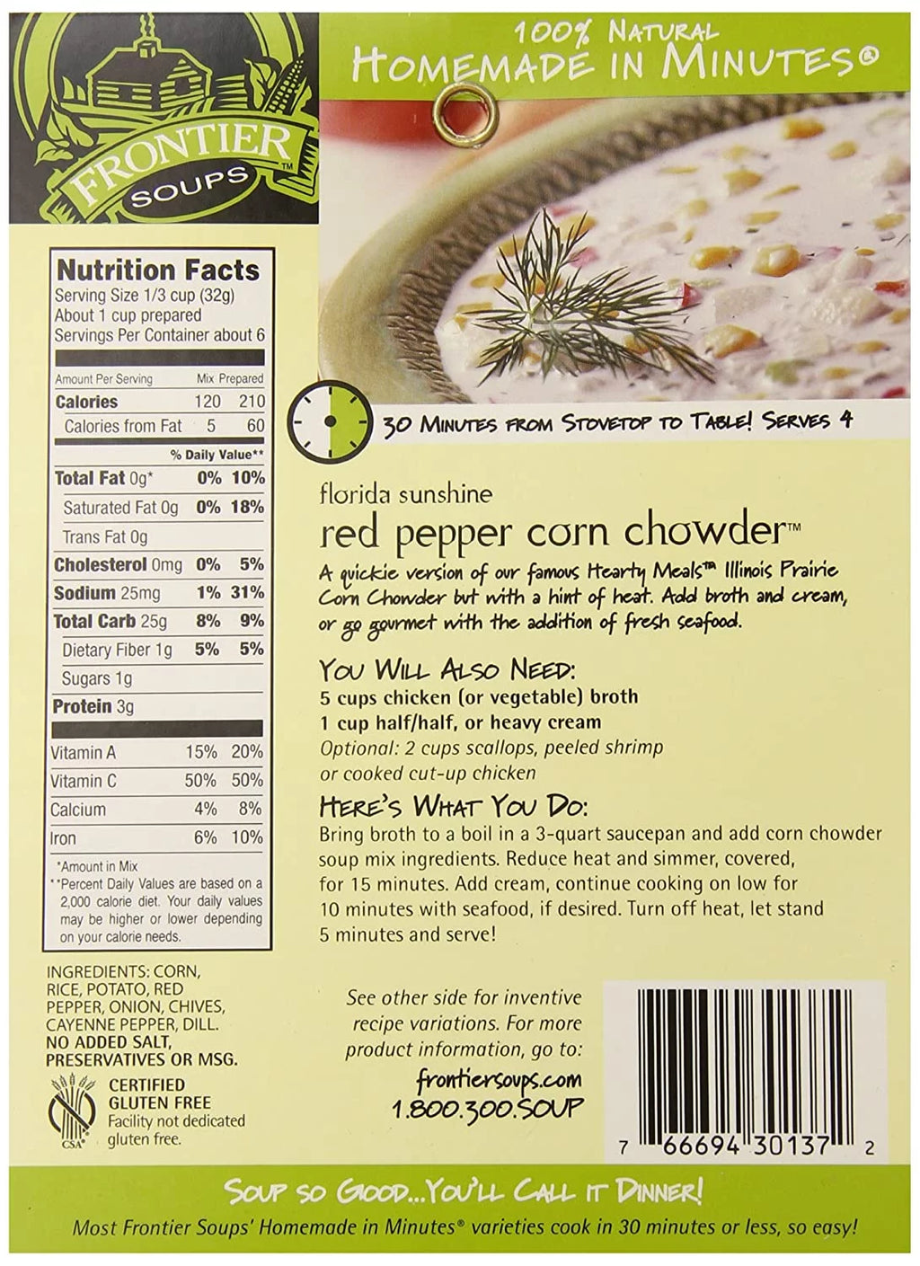 Red Pepper Corn Chowder, 5 oz. Bags (Pack of 4) H328264
