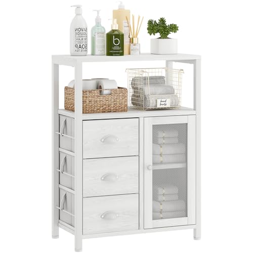 Bathroom Floor Storage Cabinet with 3 Removable Drawers and 1 Door Z784