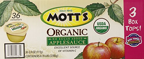 Organic No Sugar Added Apple Sauce, 3.9 Ounce, 36 Count H923363