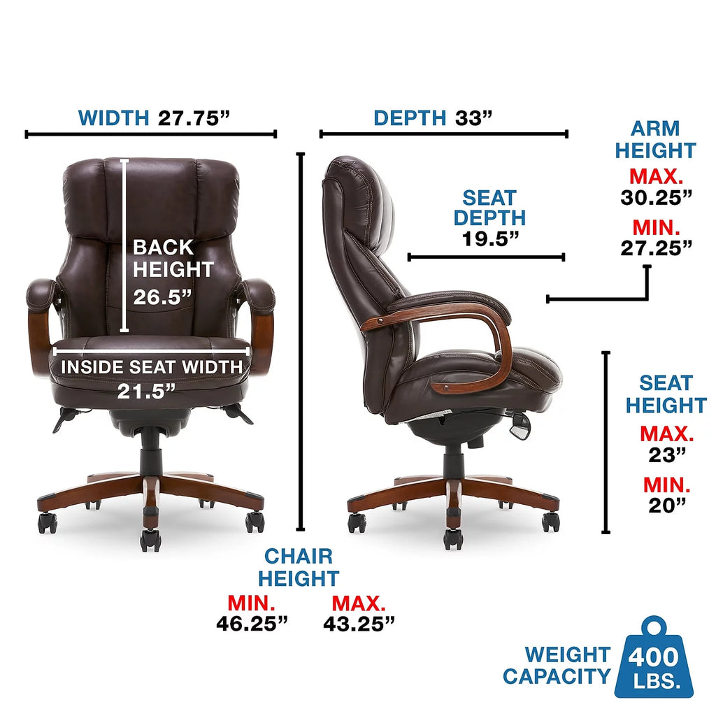 Biscuit Brown Faux Leather Ergonomic Executive Chair Y611