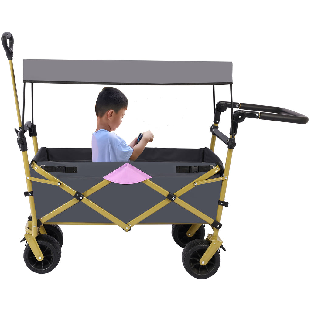 Utility Folding Wagon with Removable Canopy Y109