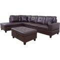 Chocolate Brown Left-Facing Sectional and Ottoman M910059