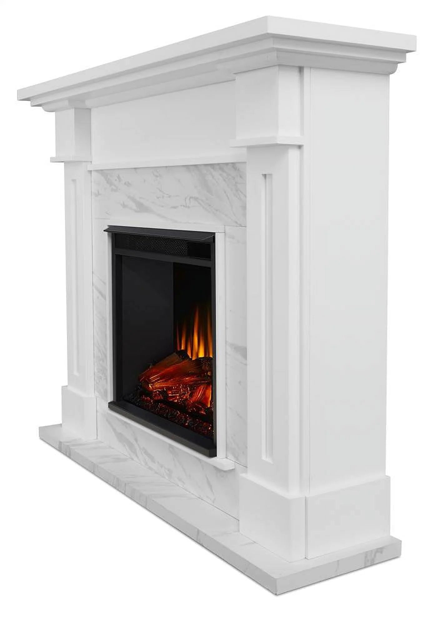 White Marble Electric Fireplace F592
