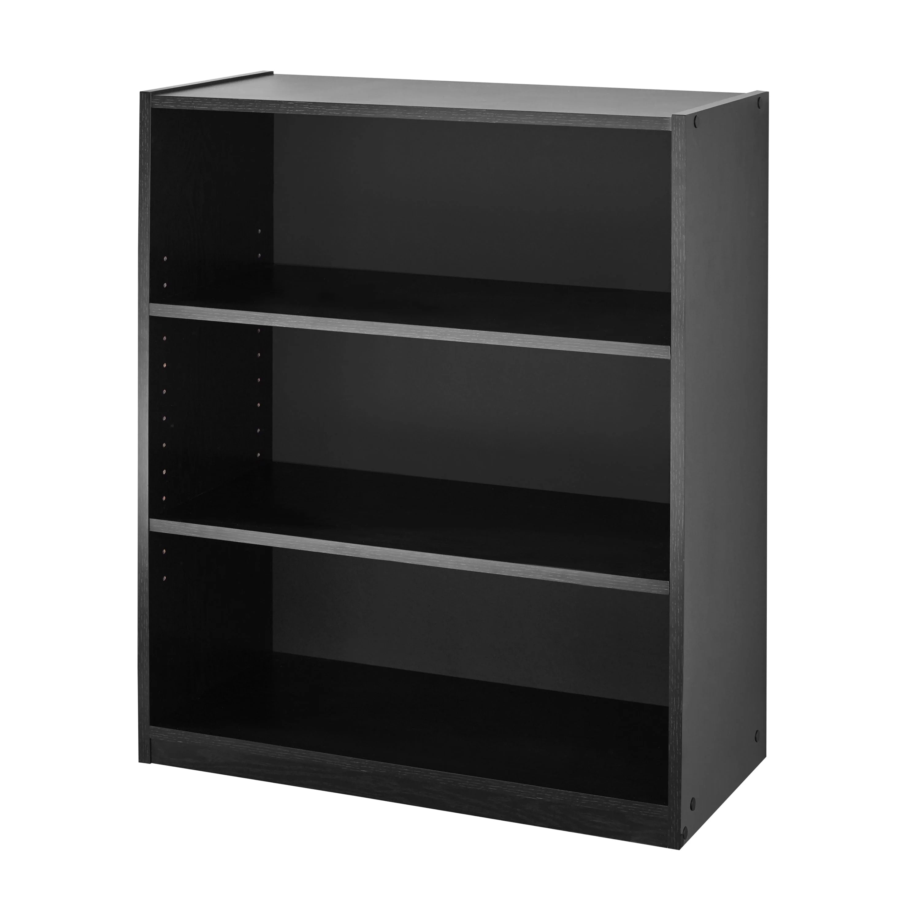 3-Shelf Bookcase with Adjustable Shelves, Black Oak E77347