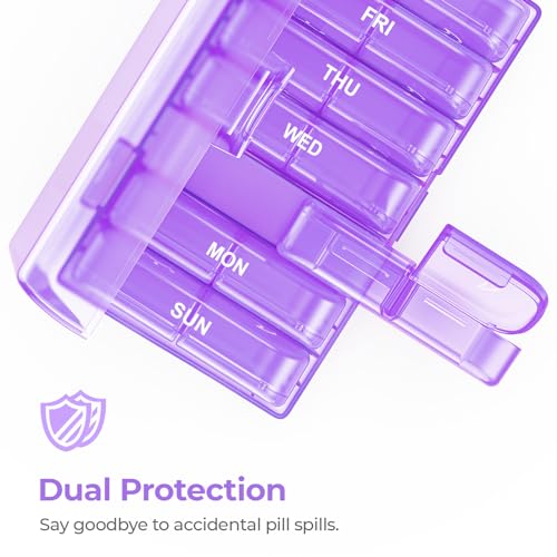 XL Weekly Pill Organizer 2 Times a Day, AM PM Pill Box 7 Day W8767