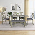 6 Piece Wood Dining Table Set Y60064