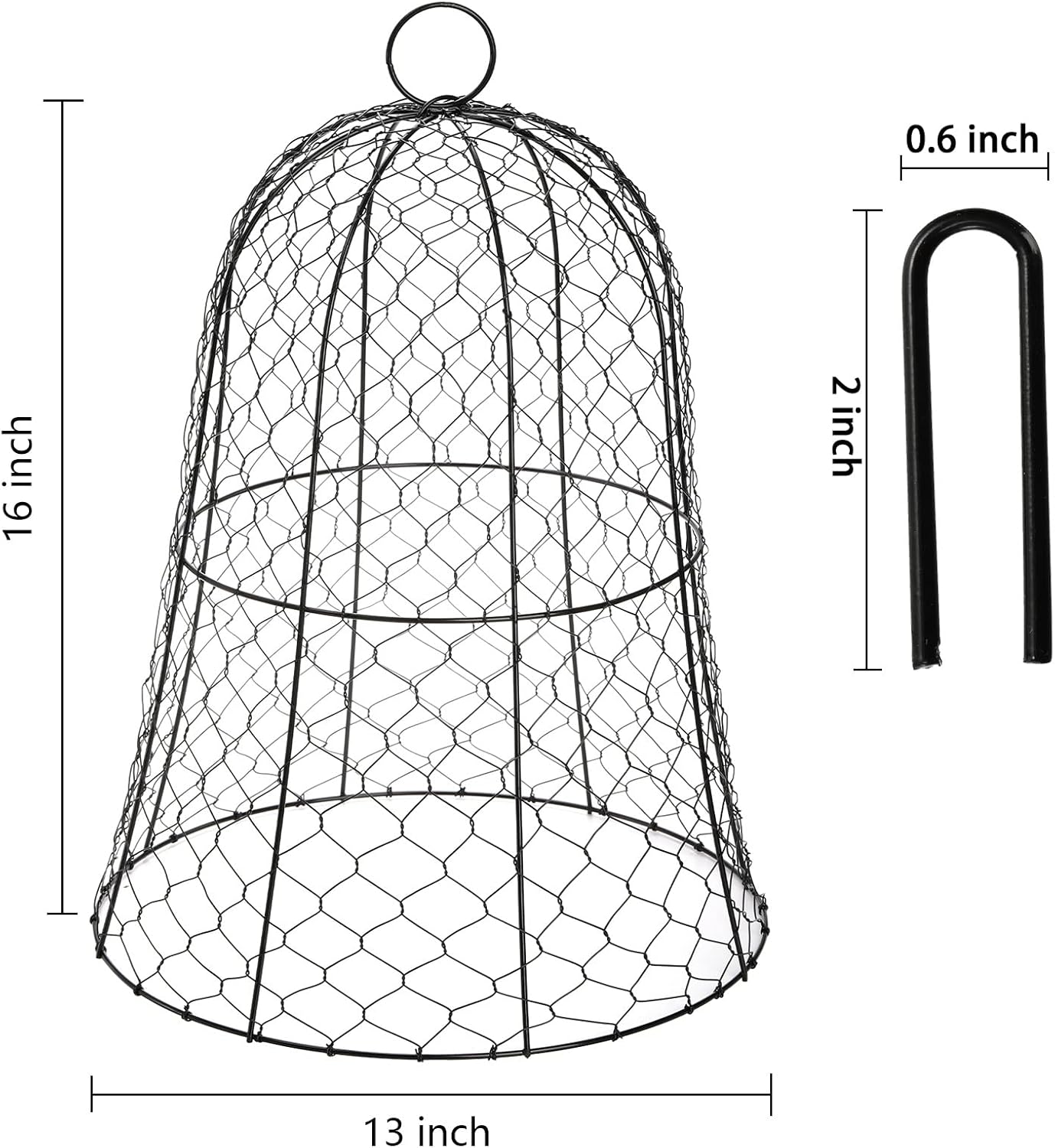 Black Metal Garden Cloche 5 Pack K526948