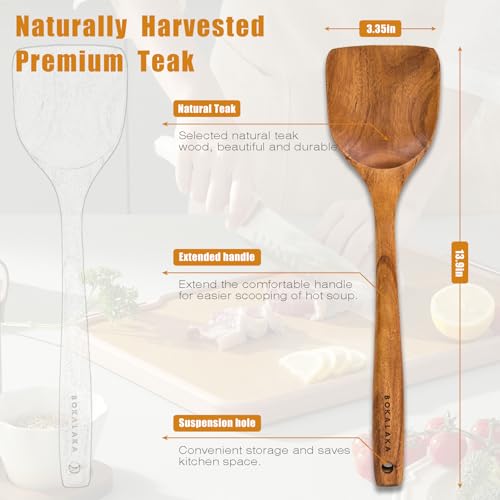 10 Pcs Natural Teak Wooden Kitchen Utensils Set T483