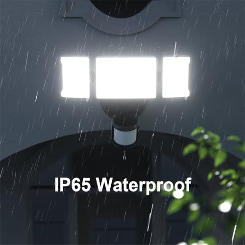 3 Heads 7500LM 6500K IP65 Motion Sensor Security Lights 2PCS O4498