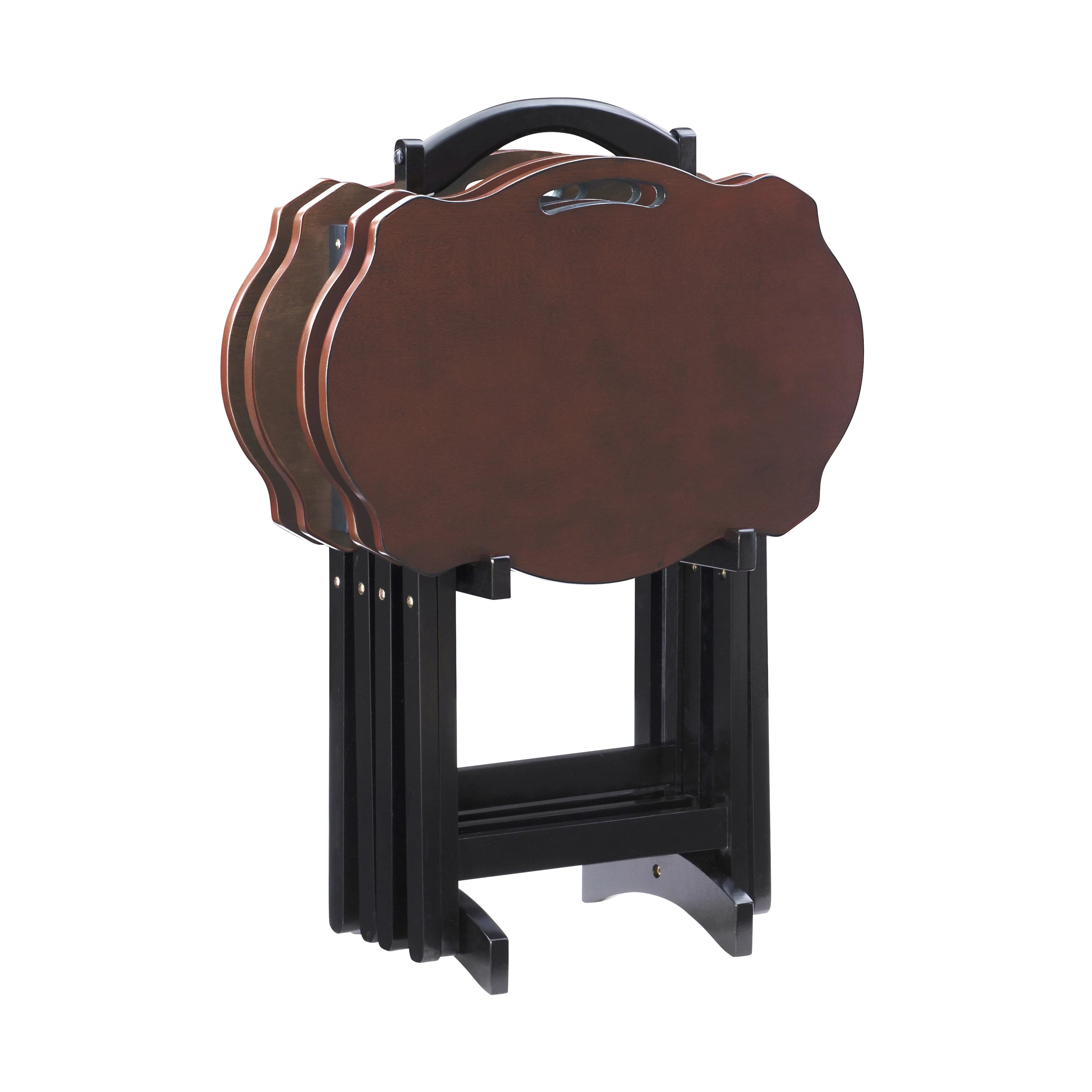 5-Piece Folding Side Table Set, Hazelnut/Black D18073