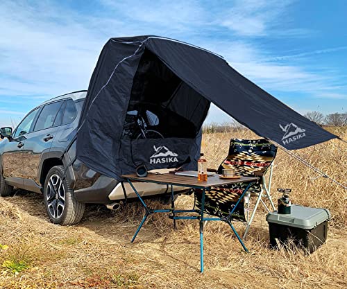 Black Waterproof SUV Camping Tent Awning with Screen Net N8853