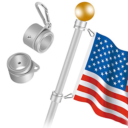 2 Pcs 360° Rotating Aluminum Alloy Flag Pole Rings for 1 Inch Diameter M519