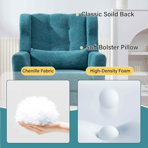 Dark Blue Chenille Fabric Accent Chair Set of 2 F909