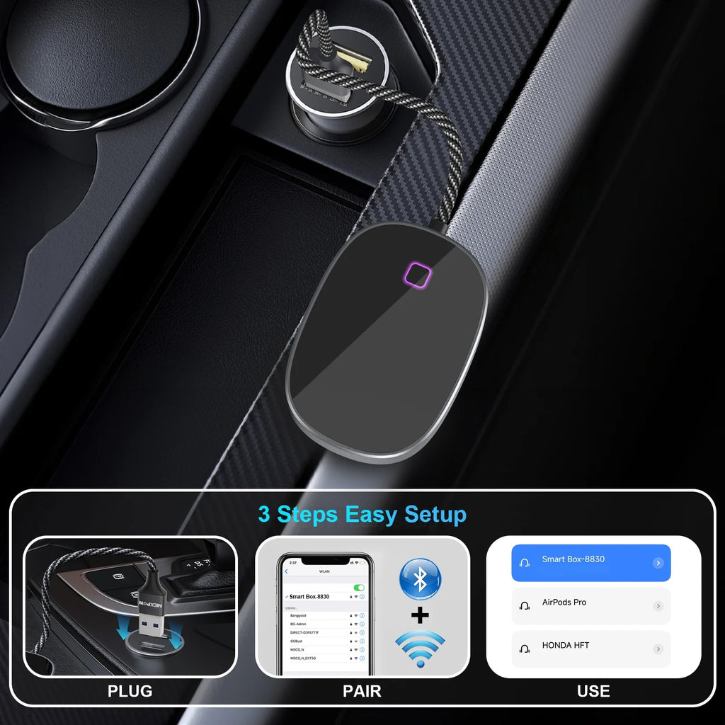 2 in 1 Wireless CarPlay & Android Auto Car Adapter, Grey K54224