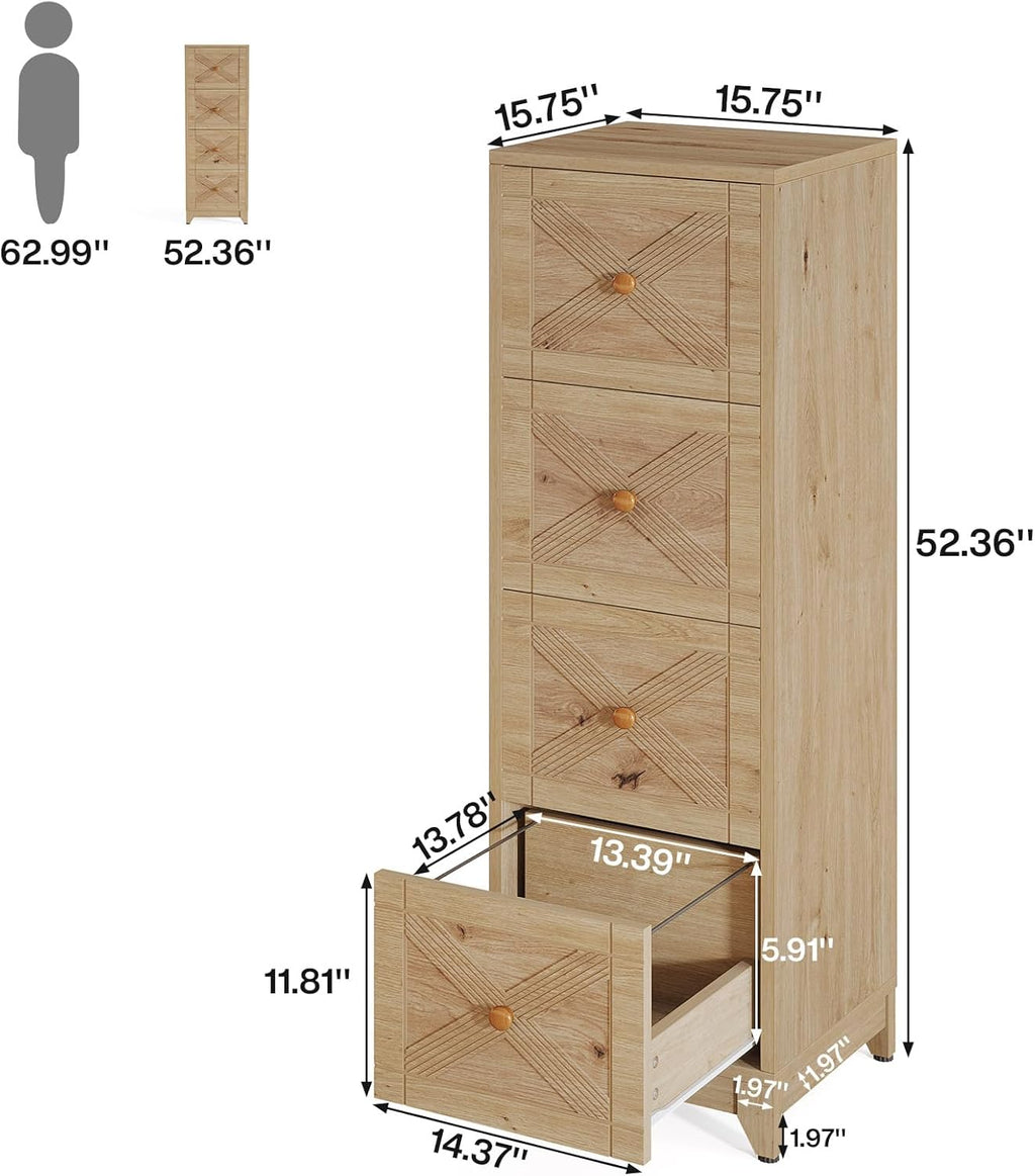 Natural 4-Drawer File Cabinet Z584127