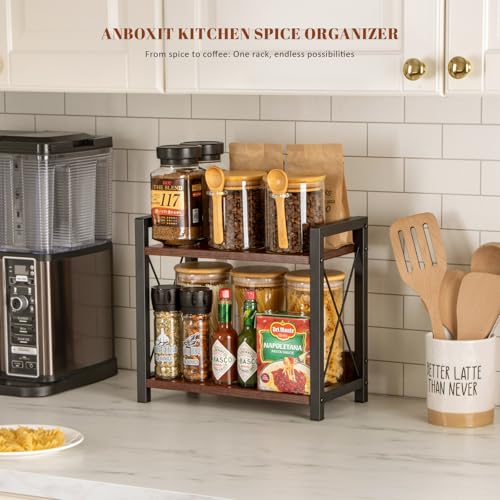 Grey 2 Tier Wooden Countertop Shelf T197184