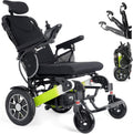 500W Reclining Electric Wheelchair, 21 Miles Travel Range, Foldable All Terrain Motorized Wheelchair F233