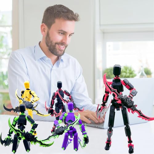 2 Packs T13 Action Figure Set, Movable Action Figure, Articulated, Full Body Mechanical Doll N490