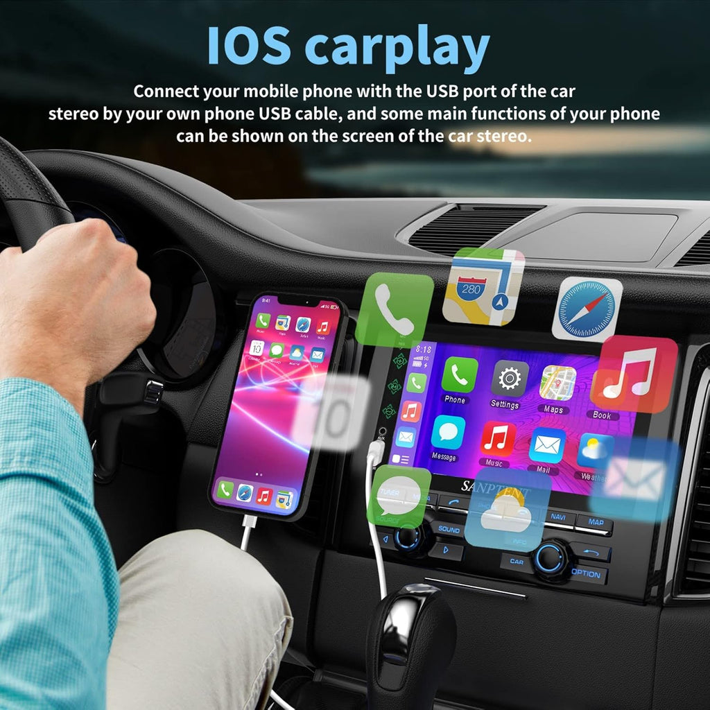 7-Inch Touch Screen Double Din Car Stereo with Bluetooth Z5063