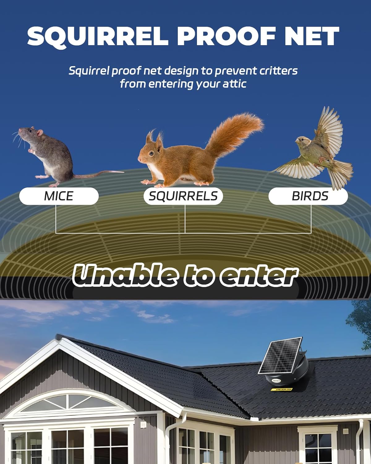 40 Watt Solar Powered Attic Fan with Remote Control E21329