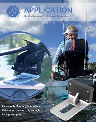 Transom Trolling Motor Mounting Bracket for Kayaks Marine Board Backing Plate Mount Bracket for Clamp-on Electric Trolling Motors Y714