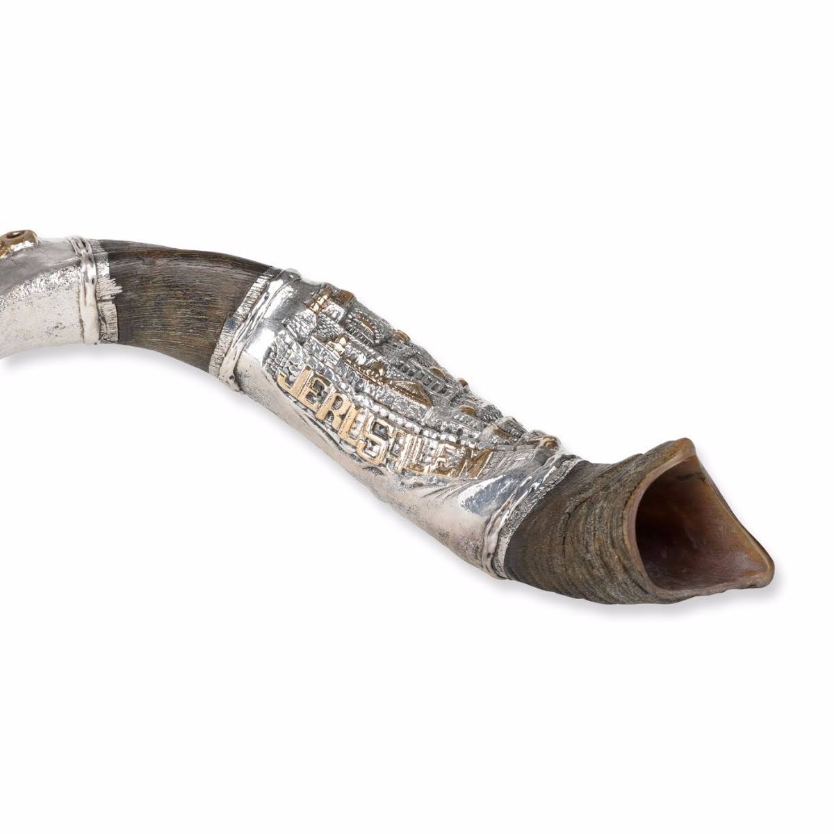 Sterling Silver Plated Yemenite Kudu Shofar Q1604