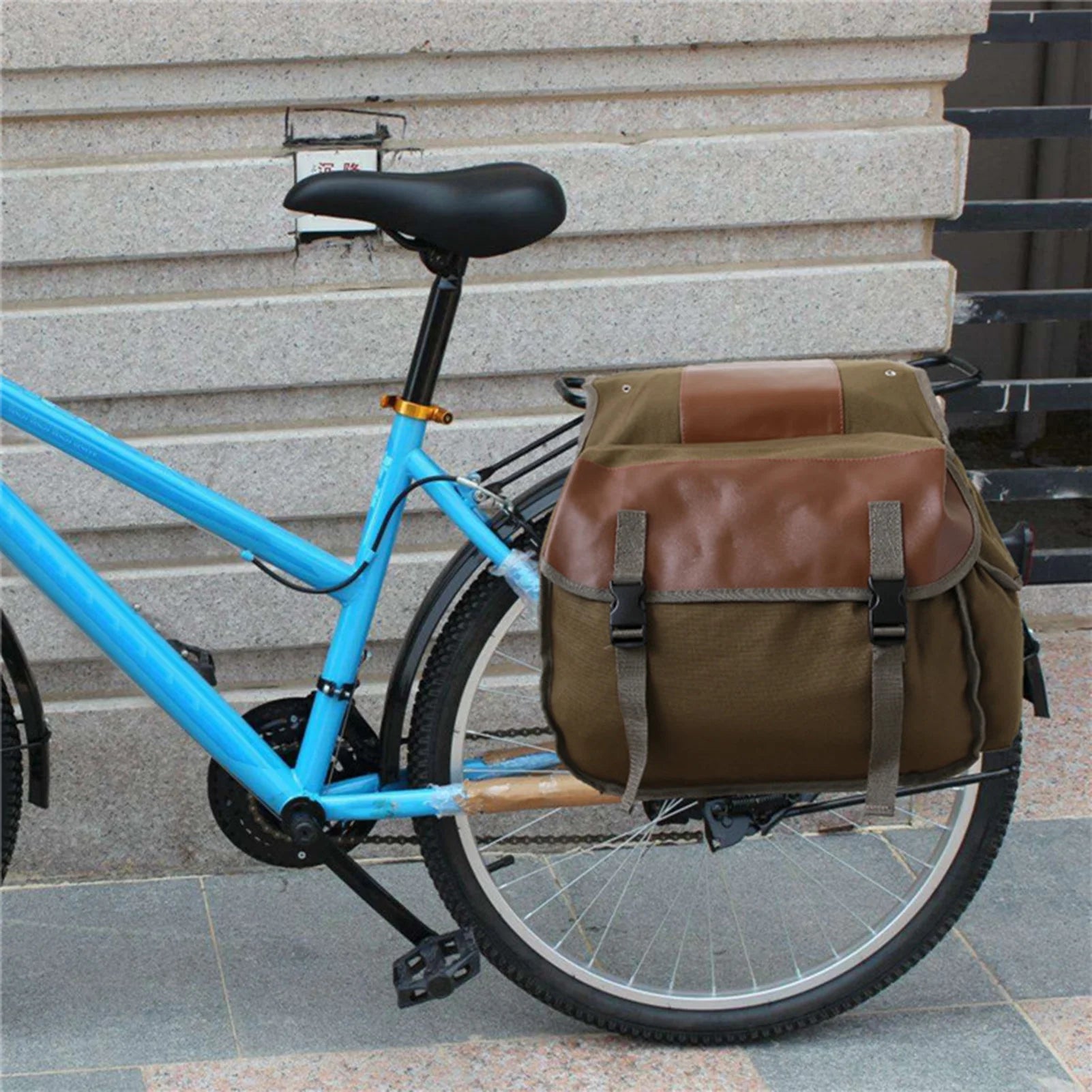 Large Capacity Canvas Waterproof Motorcycle Saddle Bag S823