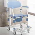 Rolling Showerchair with Built-in Toilet, 4 Wheel Brakes B5528