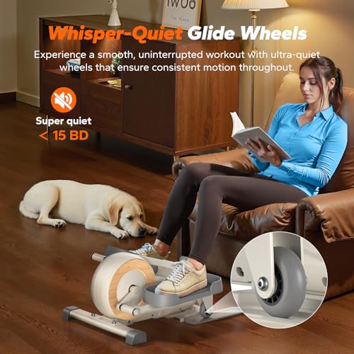 Under Desk Elliptical Machine, Seated Pedal Exerciser with 8 Resistance Levels R672