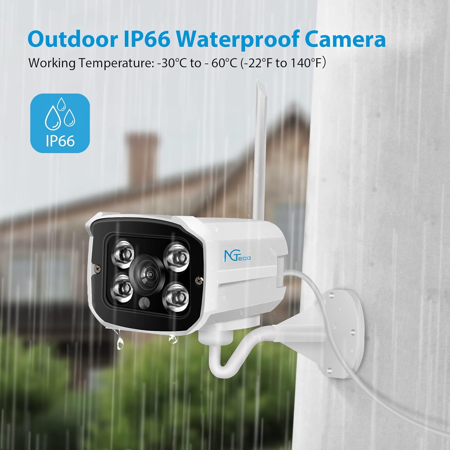 4Pcs Wireless Security Camera System with 1TB Hard Drive Two-Way Audio Night Vision B626249